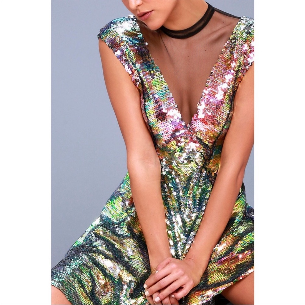 BOGO! Free People Sequined Dance Til Dawn Mini Dress XS